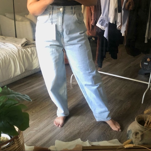 Zara Oversized Baggy Slouch High Rise Mom Jean Pants Size 8 NWT - Picture 2 of 12